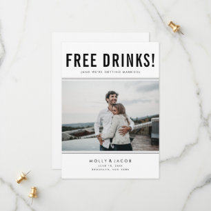 Funny Free Drinks Foto Hochzeit retten das Datum Save The Date