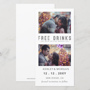 Funny Free Drinks Foto Hochzeit sparen Das Datum Ankündigung