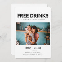Funny Free Drinks Foto Lesbian Save the Date