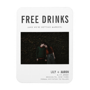 Funny Free Drinks Foto Save the Date Magnet
