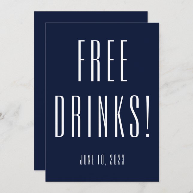 Funny Free Drinks Graduation Party Einladung (Vorne/Hinten)