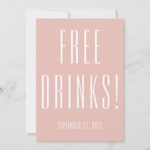Funny Free Drinks Hochzeit Rose Gold Save the Date