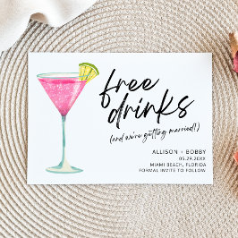 Funny Free Drinks Modernes Foto Hochzeit Save The Date