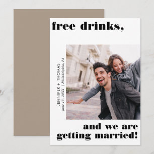 Funny Free Drinks Typografie Save the Date Wüste Einladung
