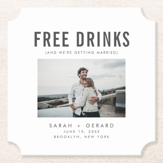 Funny Free Drinks Wedding retten die Termine Untersetzer (Vorderseite)