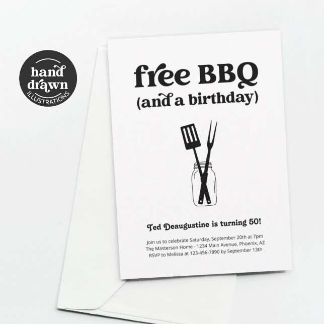 Funny Free GRILLEN Birthday Party Einladung (Von Creator hochgeladen)
