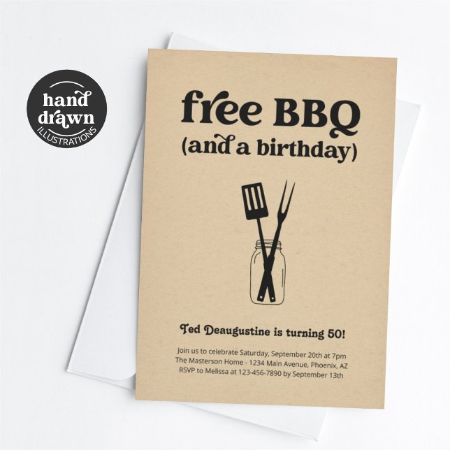 Funny Free GRILLEN Birthday Party Einladung (Von Creator hochgeladen)