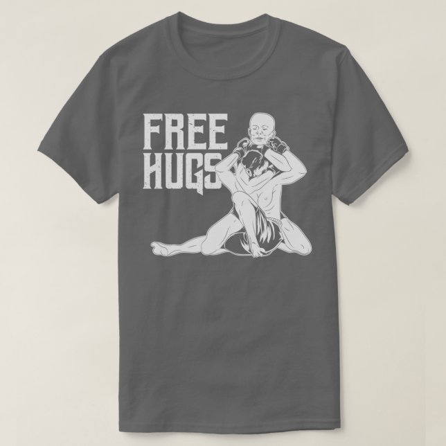 Funny Free Hugs BJJ Jiu Jitsu und MIXED MARTIAL AR T-Shirt (Design vorne)