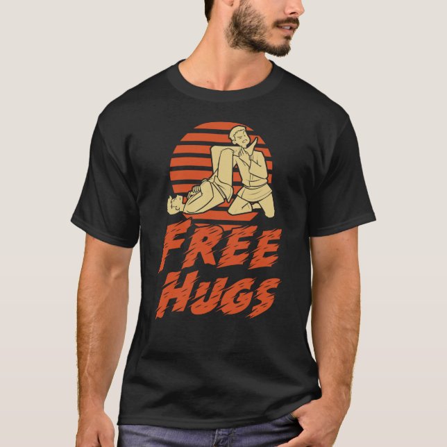 Funny Free Hugs - Brasilianisch Jiu-Jitsu, BJJ Gif T-Shirt (Vorderseite)