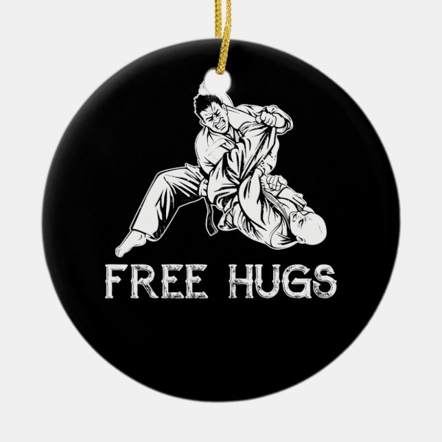 Funny Free Hugs Brasilianischer Jiu-Jitsu MIXED MA Keramik Ornament (Vorne)