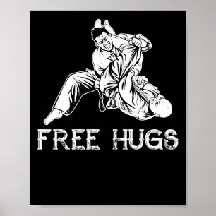 Funny Free Hugs Brasilianischer Jiu-Jitsu MIXED MA Poster