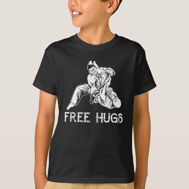 Funny Free Hugs Brasilianischer Jiu-Jitsu MIXED MA T-Shirt (Vorderseite)