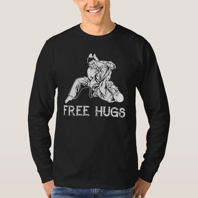 Funny Free Hugs Brazilian Jiu-Jitsu MMA BJJ T-Shirt (Vorderseite)