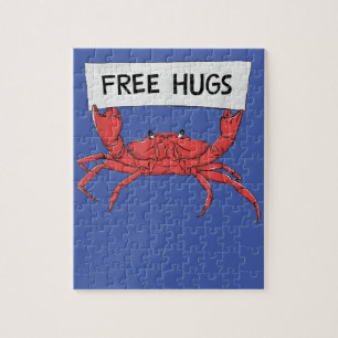 Funny Free Hugs Crab Hummer Garnelen Geschenk Puzzle