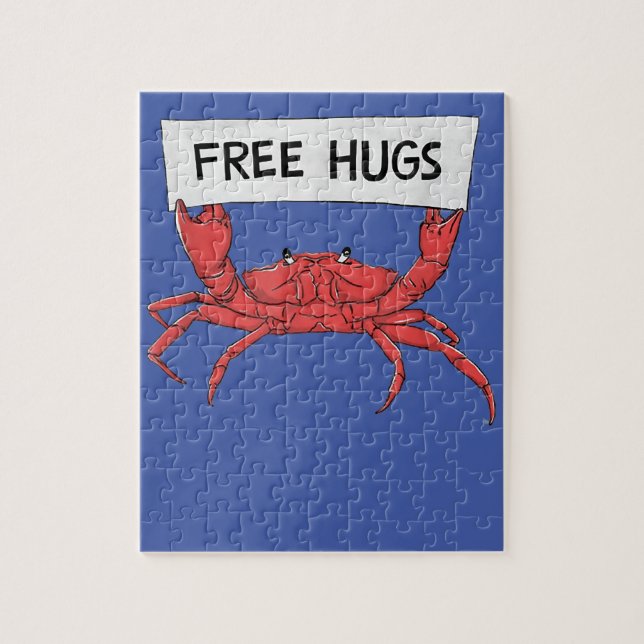Funny Free Hugs Crab Hummer Garnelen Geschenk Puzzle (Vertikal)