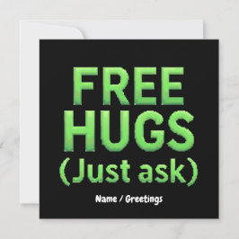 Funny Free Hugs Frag Family Sarcastic & Fun Einladung