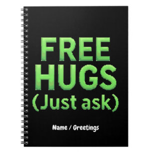 Funny Free Hugs Frag Family Sarcastic & Fun Notizblock