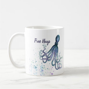 Funny Free Hugs mit Octopus Art Kaffeetasse