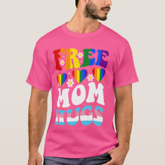 Funny Free Mama Hugs Rainbow Liebe Flag LGBT P T-Shirt
