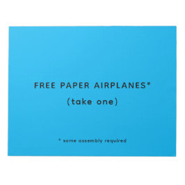 Funny Free Paper Flugzeuge Joke Notizblock