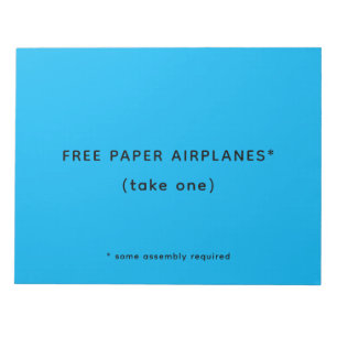 Funny Free Paper Flugzeuge Joke Notizblock