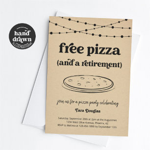 Funny Free Pizza & a Retirement Party Einladung