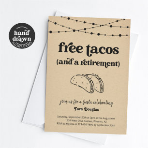 Funny Free Tacos & a Retirement Party Einladung