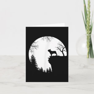 Funny French Bulldog and Moon Halloween Hund Lover Karte