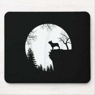 Funny French Bulldog and Moon Halloween Hund Lover Mousepad