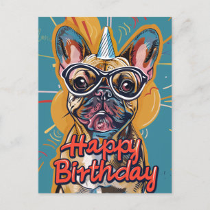 Funny French Bulldog Birthday Postkarte