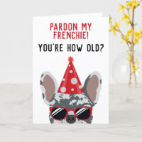 Funny French Bulldog Blue Merle Frencie Birthday