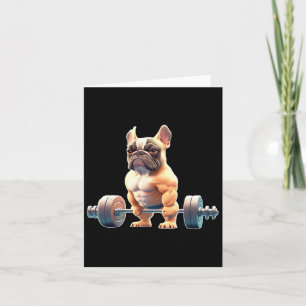 Funny French Bulldog Bodybuilding Gym Frenchie Wei Karte