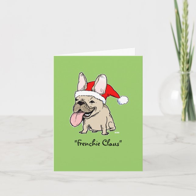 Funny French Bulldog Christmas Frenchie Feiertagskarte (Vorderseite)