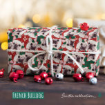 Funny French Bulldog Christmas Pattern Geschenkpapier<br><div class="desc">Das lustige Französisch Bulldog Weihnachtsmuster zeigt eine Aquarellfarbe eines französischen Bulldog mit einem roten Weihnachtshut und einem roten Weihnachtskragen. Funny Design für Hunde Liebhaber!</div>