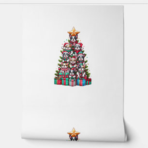 Funny French Bulldog Christmas Tree Weihnachtsmann Tapete