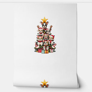 Funny French Bulldog Christmas Tree Weihnachtsmann Tapete