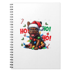 Funny French Bulldog Christmas Weihnachtsmannmütze Notizblock