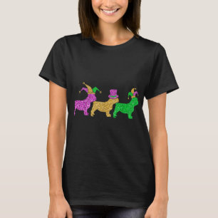 Funny French Bulldog Dog Mardi Gras Party Kostüme T-Shirt