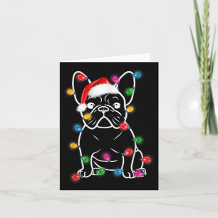 Funny French Bulldog Dog Tree Christmas Lights Paj Karte