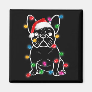 Funny French Bulldog Dog Tree Christmas Lights Paj Magnet