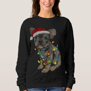 Funny French Bulldog Dog Tree Christmas Lights Xma Sweatshirt