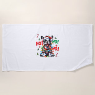 Funny French Bulldog HO HO HO Weihnachts-Weihnacht Strandtuch