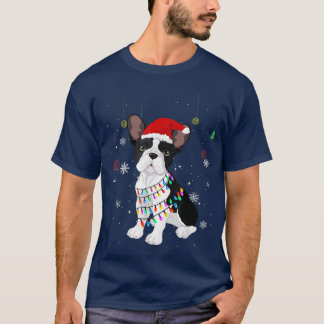 Funny French Bulldog Hund Weihnachtsmannmütze Weih T-Shirt