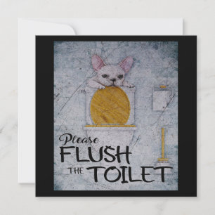 Funny French Bulldog in der Toilette Hunde-Lover Feiertagskarte