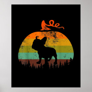 Funny French Bulldog KürbisHalloween-Geschenk Poster
