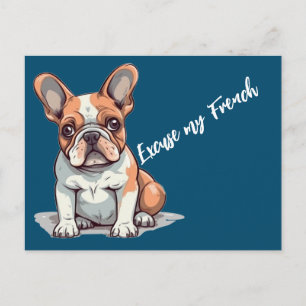 Funny French Bulldog Postcard Postkarte