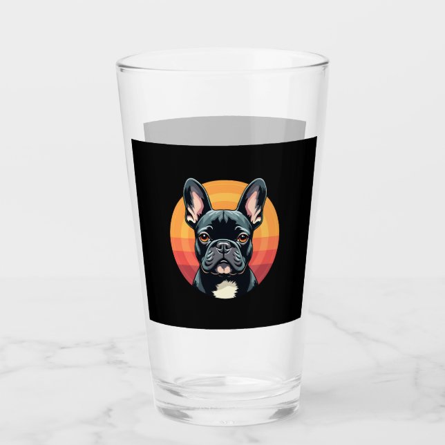 Funny French Bulldog Retro Outfits Clothes Cute Fr Glas (Vorderseite)