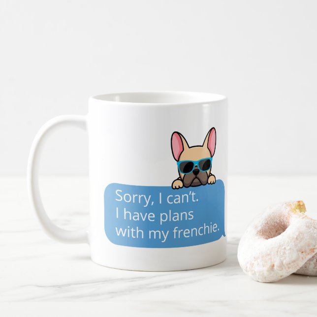 Funny French Bulldog Tasse (Mit Donut)