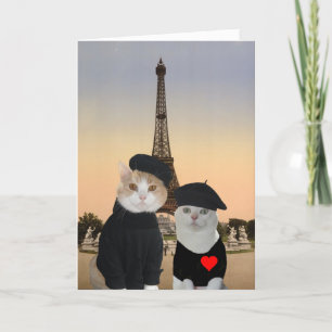 Funny French Cat/Kitty Valentine for Husband Feiertagskarte