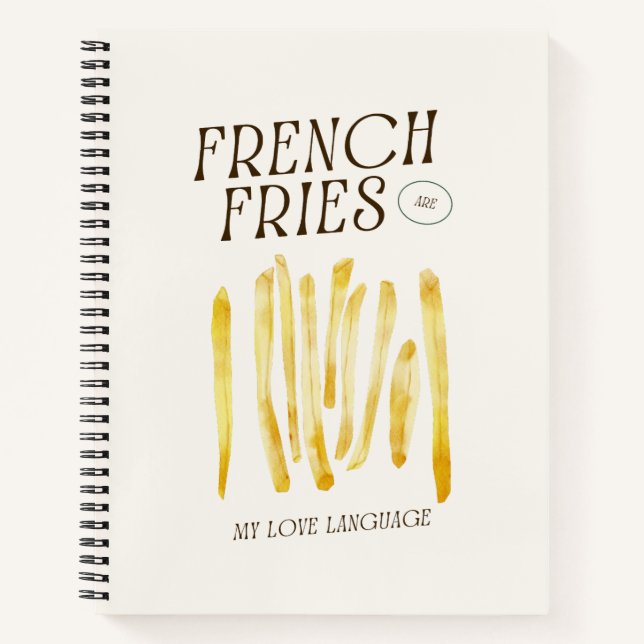 Funny French Fries Liebe Tote Bag Notizbuch (Vorderseite)